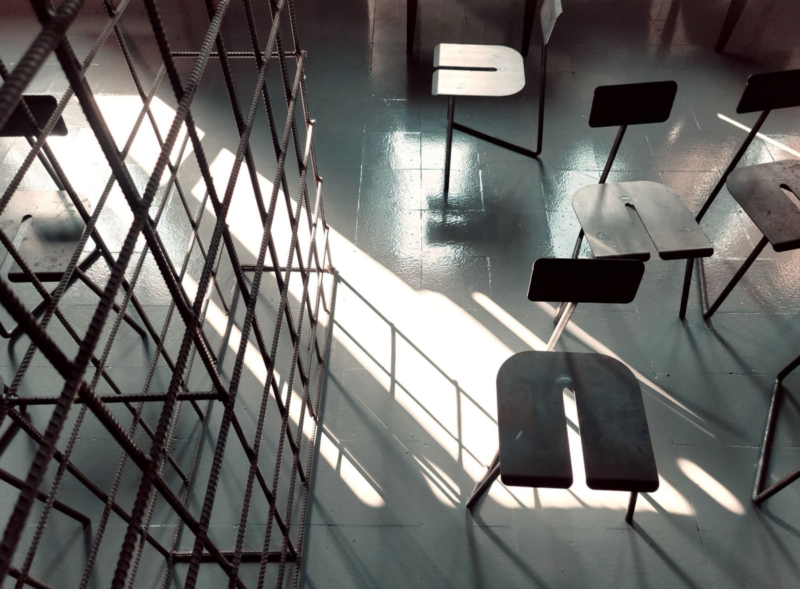 Light through the mesh pavilion